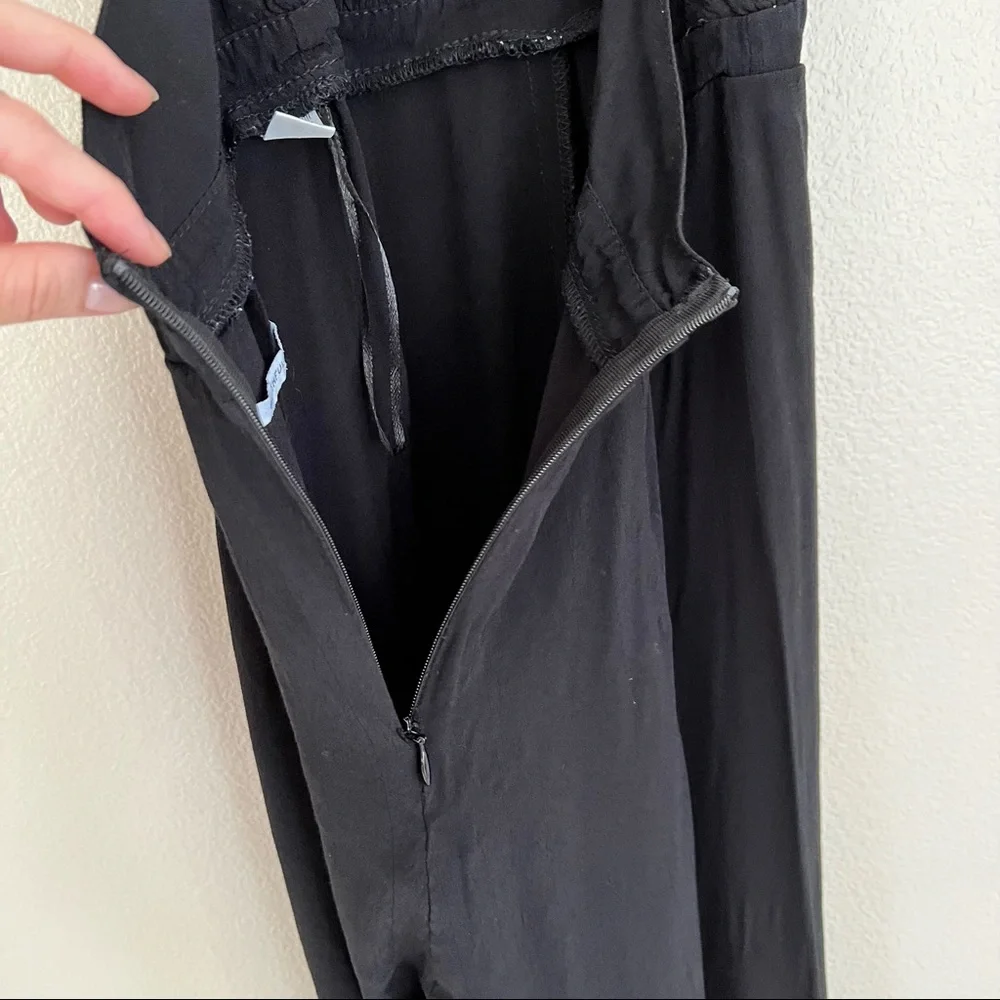 FAITHFULL THE BRAND Agenda Backless Halter Jumpsuit in Black
